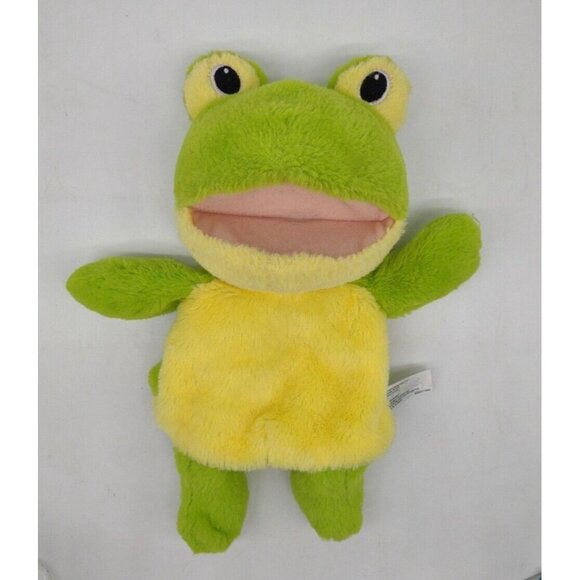 Spark Create Imagine Green Frog 10" inch Plush Hand Puppet Frog Ribbit Sound - Picture 1 of 10